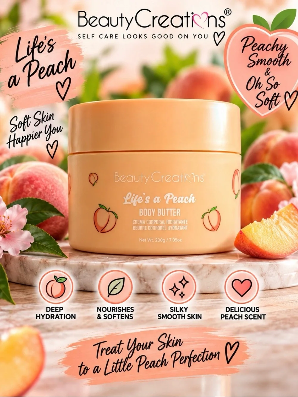 Beauty Creations Peach Body Butter - Peach 🍑
